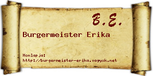 Burgermeister Erika névjegykártya